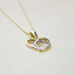 Colgante Doble Corazón Oro Bicolor*Eguzkilore Sale