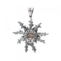 Colgante 37mm Plata Envejecida y Circonitas Marrones*Eguzkilore New