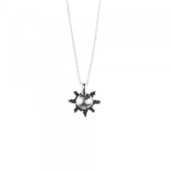 Colgante Oro Blanco y Diamante 10mm*Eguzkilore Online