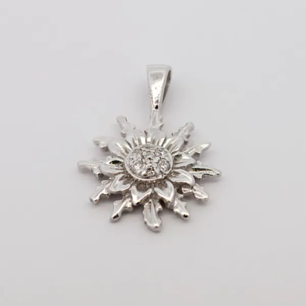 Colgante Oro Blanco y Diamantes 14mm*Eguzkilore