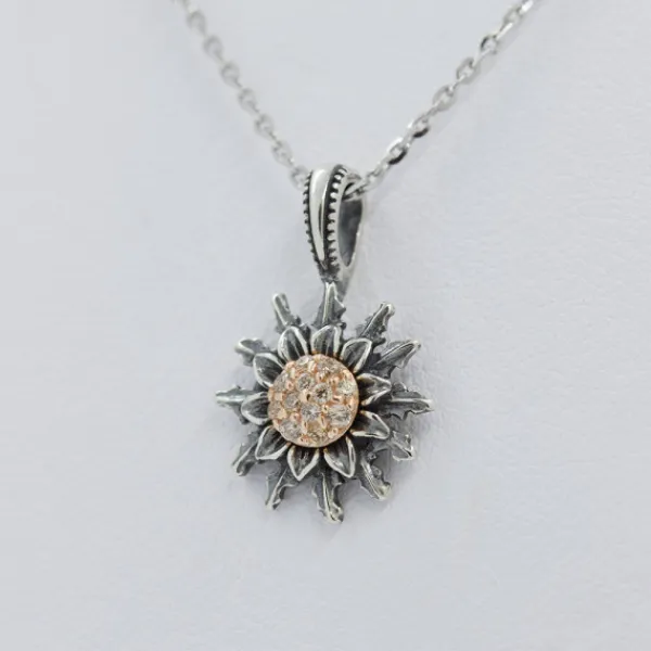 Colgante Plata Envejecida y Circonitas 14mm*Eguzkilore Discount
