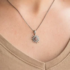 Colgante Plata Envejecida y Circonitas Marrones 14mm*Eguzkilore Sale