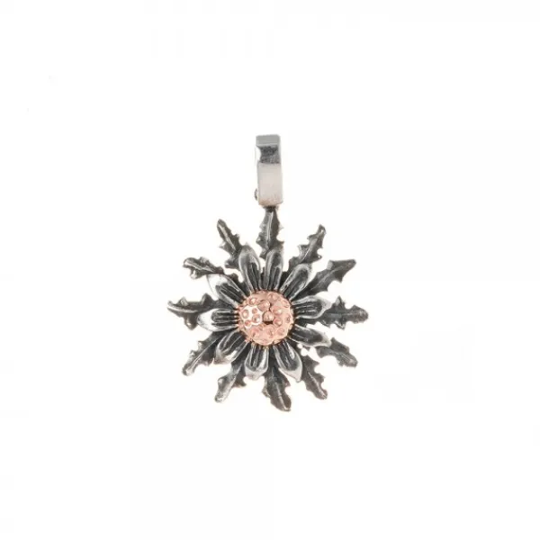 Colgante Plata Envejecida y Rosa 21mm*Eguzkilore Hot