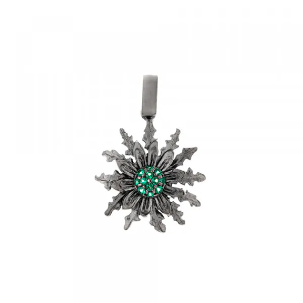 Colgante Plata Negra y Circonitas Verdes 21mm*Eguzkilore