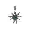 Colgante Plata Negra y Circonitas Verdes 29mm*Eguzkilore Sale