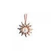 Colgante Plata Rosa y Perla 14mm*Eguzkilore