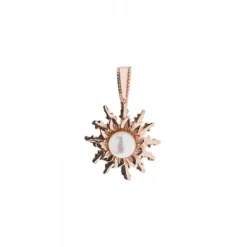Colgante Plata Rosa y Perla 14mm*Eguzkilore