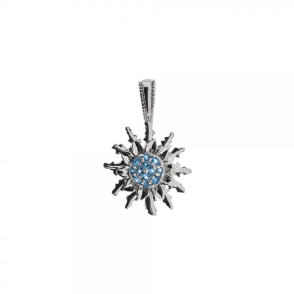 Colgante Plata y Circonitas Azules 14mm*Eguzkilore Best