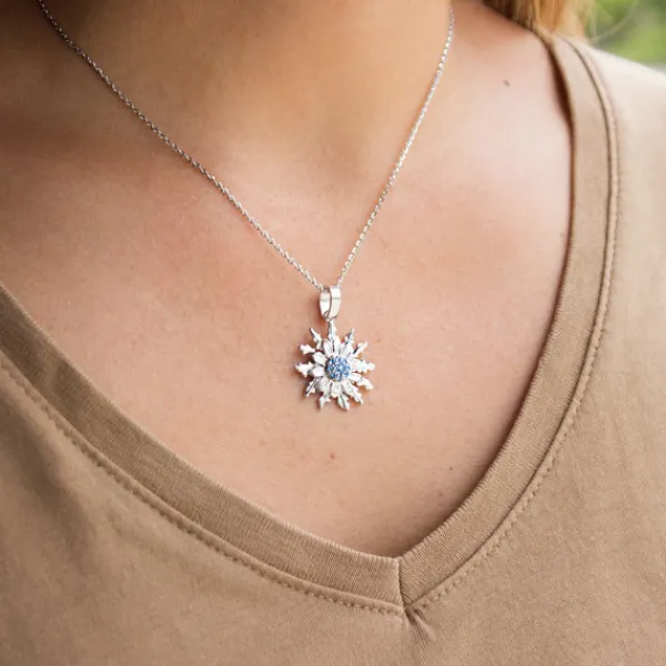 Colgante Plata y Circonitas Azules 21mm*Eguzkilore Outlet