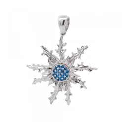 Colgante Plata y Circonitas Azules 37mm*Eguzkilore Sale