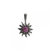 Colgante Rutenio y Circonitas Fucsias 14mm*Eguzkilore