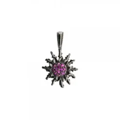 Colgante Rutenio y Circonitas Fucsias 14mm*Eguzkilore