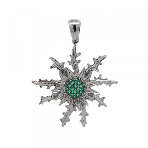 Colgante Rutenio y Circonitas Verdes 37mm*Eguzkilore