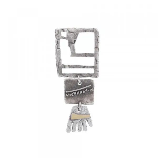 Colgante Irulegi Largo Plata y Lámina de Oro*Eguzkilore Outlet