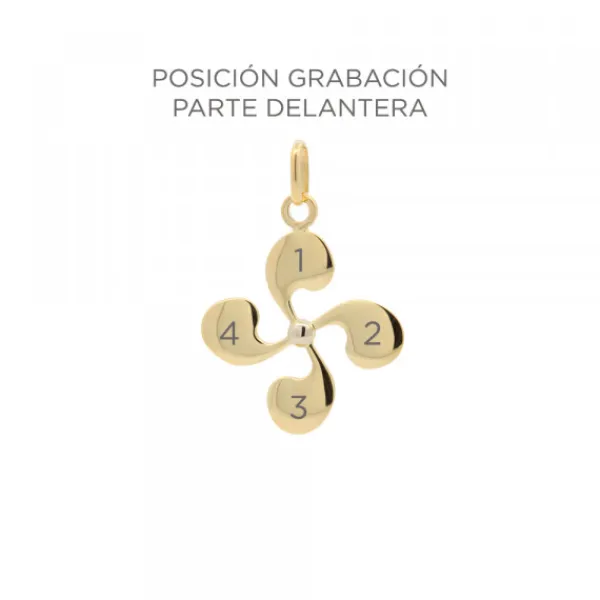 Colgante Lauburu Oro 15mm Personalizable*Eguzkilore Best