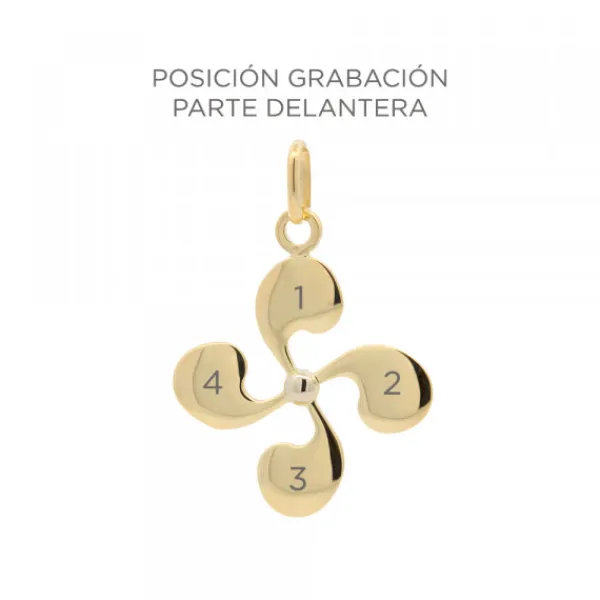 Colgante Lauburu Oro 21mm Personalizable*Eguzkilore Online