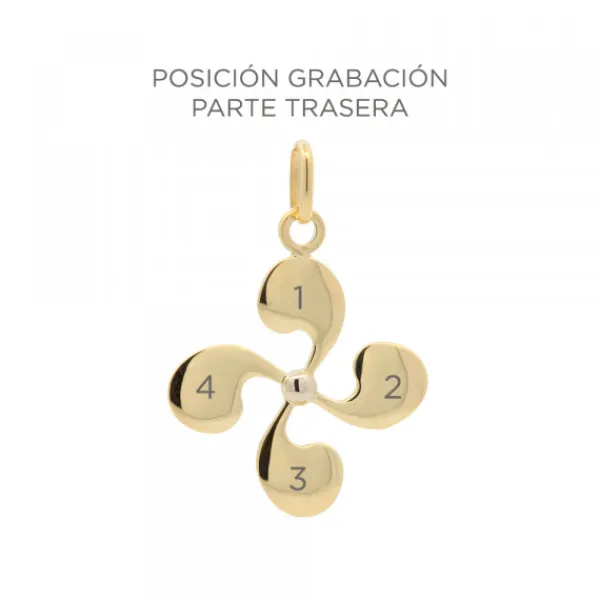Colgante Lauburu Oro 21mm Personalizable*Eguzkilore Online