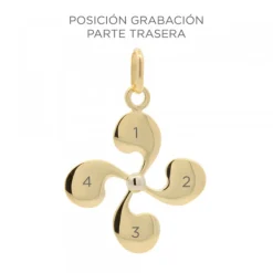 Colgante Lauburu Oro 24mm Personalizable*Eguzkilore Hot