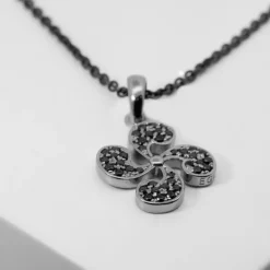 Colgante Lauburu Plata Negra y Circonitas Negras*Eguzkilore Sale