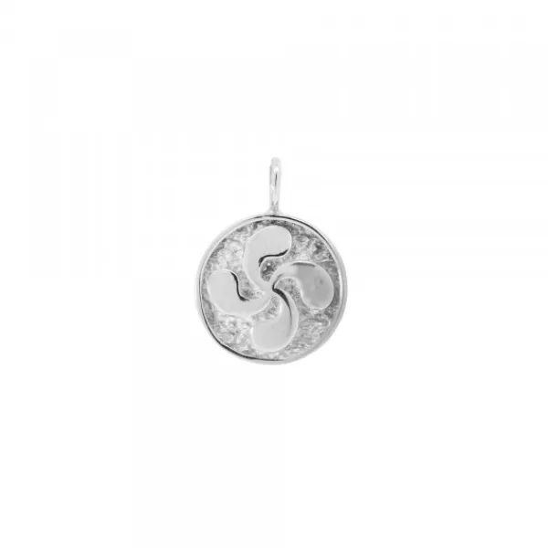 Colgante Lauburu Redondo Plata 13mm*Eguzkilore Outlet