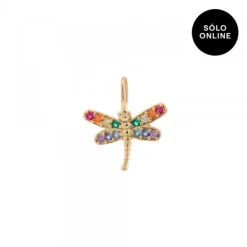 Colgante Libélula Oro y Circonitas Multicolor*Eguzkilore Online