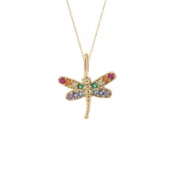Colgante Libélula Oro y Circonitas Multicolor*Eguzkilore Online