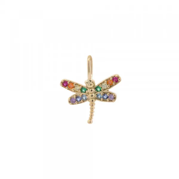 Colgante Libélula Oro y Circonitas Multicolor*Eguzkilore Online