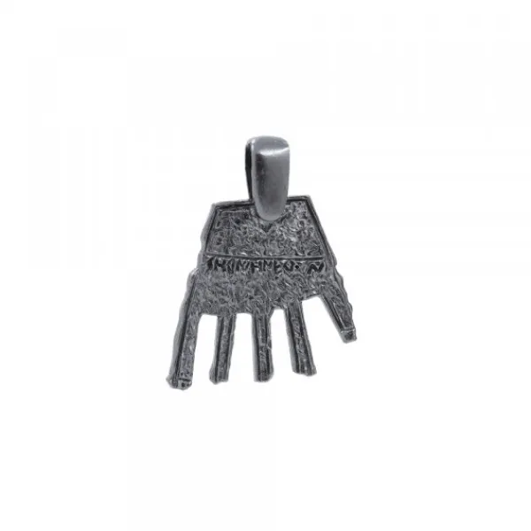 Colgante Mano de Irulegi Rutenio 20mm y Caucho*Eguzkilore New