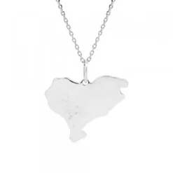 Colgante Mapa Euskal Herria y Lauburu Plata de 1ª Ley (925mm)*Eguzkilore Outlet
