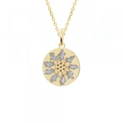 Colgante Medalla Plata Dorada 13mm*Eguzkilore Outlet