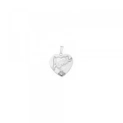 Colgante Mini Ama Corazón Plata y Nácar*Eguzkilore Sale