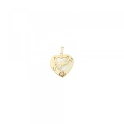 Colgante Mini Ama Corazón Plata Dorada y Nácar*Eguzkilore Discount