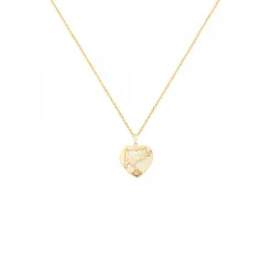 Colgante Mini Ama Corazón Plata Dorada y Nácar*Eguzkilore Discount