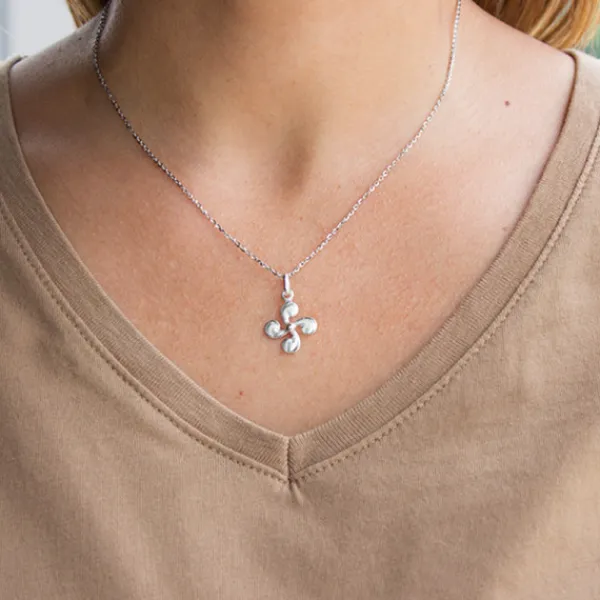 Colgante Mini Lauburu de Plata 17mm*Eguzkilore Sale