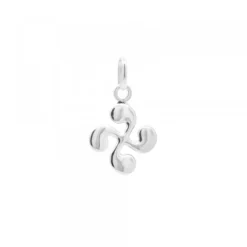 Colgante Mini Lauburu Oro Blanco 10mm*Eguzkilore New