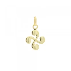 Colgante Mini Lauburu Oro 10mm*Eguzkilore Sale