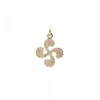 Colgante Mini Lauburu Oro y Brillantes 10mm*Eguzkilore Sale