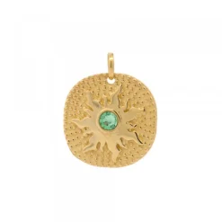 Colgante Mountain Plata Dorada y Circonita Verde*Eguzkilore Outlet