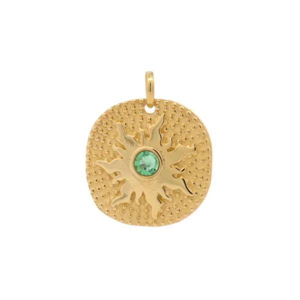 Colgante Mountain Plata Dorada y Circonita Verde*Eguzkilore Outlet