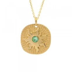 Colgante Mountain Plata Dorada y Circonita Verde*Eguzkilore Outlet