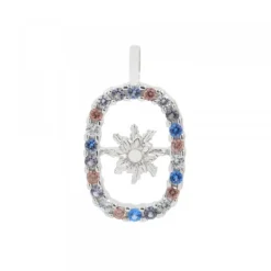 Colgante Muka Plata y Circonitas Multicolor*Eguzkilore
