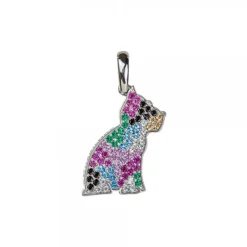 Colgante Puppy Plata y Circonitas Multicolor*Eguzkilore Online