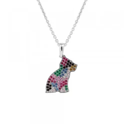 Colgante Puppy Plata y Circonitas Multicolor*Eguzkilore Online