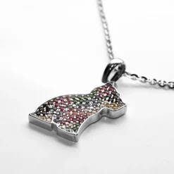 Colgante Puppy Plata y Circonitas Multicolor*Eguzkilore Online