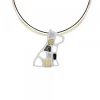 Colgante Puppy Plata y Lámina de Oro y Cable Tricolor*Eguzkilore Best