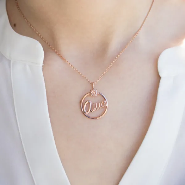 Colgante Redondo Ama de Plata Rosa*Eguzkilore New