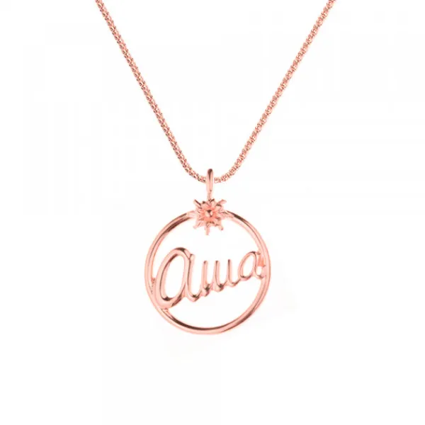 Colgante Redondo Ama de Plata Rosa*Eguzkilore New