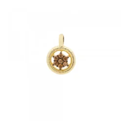 Colgante Redondo de Plata Dorada con Circonitas*Eguzkilore Outlet