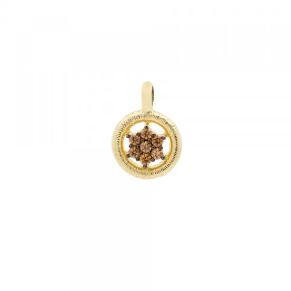 Colgante Redondo de Plata Dorada con Circonitas*Eguzkilore Outlet