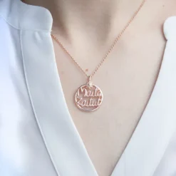 Colgante redondo Maite Zaitut de Plata Rosa*Eguzkilore Hot